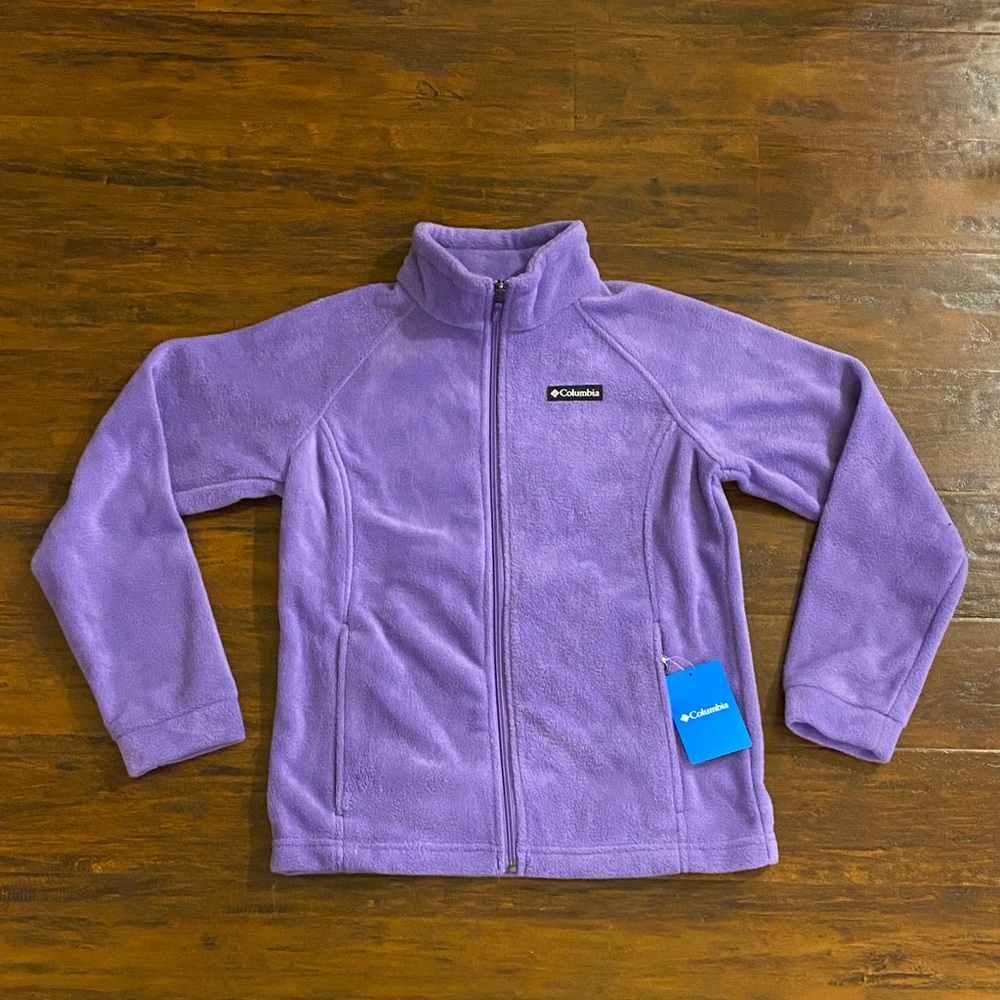NWT Columbia Girls' Lavender Full‑Zip Benton Springs Fleece Jacket Size Youth L